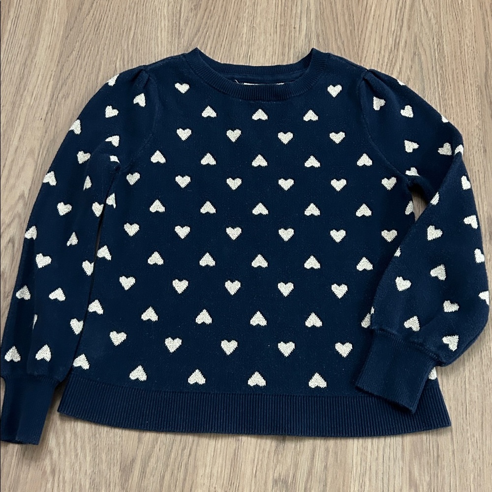 Gap kid girls‎ heart print sweater small 6-7 k7135